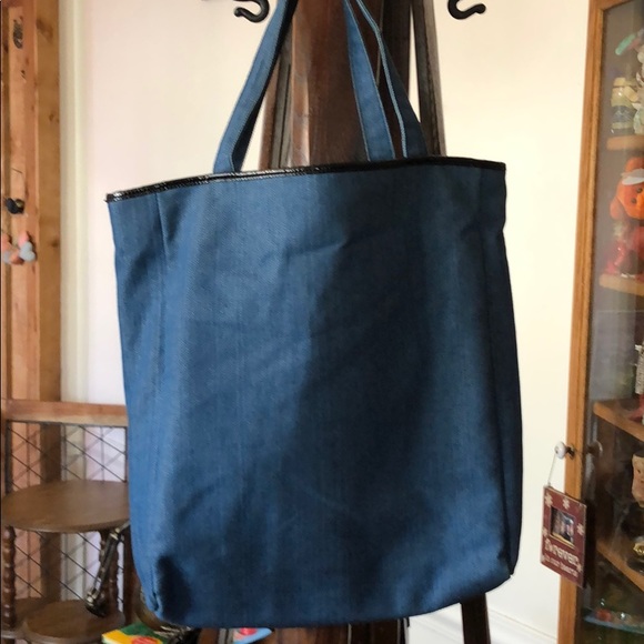 Betsy Johnson tote denim w/ silver studs - Picture 2 of 4